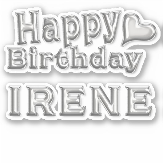 Irene Happy Birthday silver Aufkleber Sticker シール (正面)