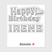 Irene Happy Birthday silver Aufkleber Sticker シール (シート)
