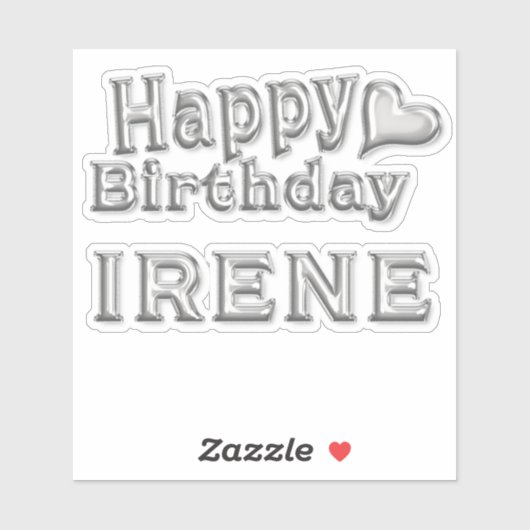 Irene Happy Birthday silver Aufkleber Sticker シール (シート)