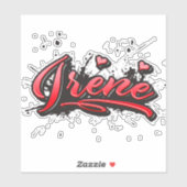 Irene red Heart Graffiti Aufkleber Sticker シール (シート)