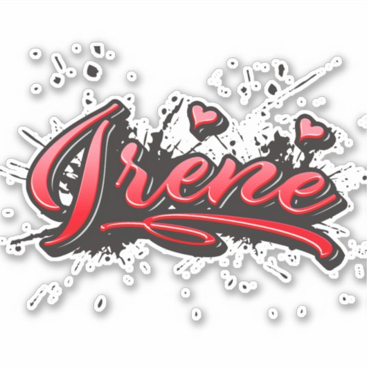 Irene red Heart Graffiti Aufkleber Sticker シール (正面)