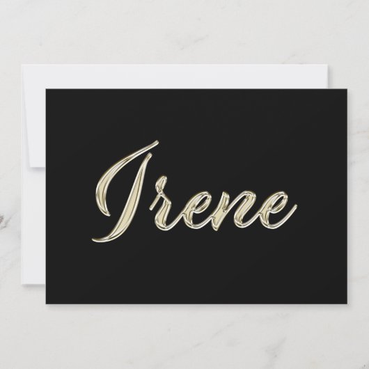 Irene white gold Handwriting Karte カード (正面)