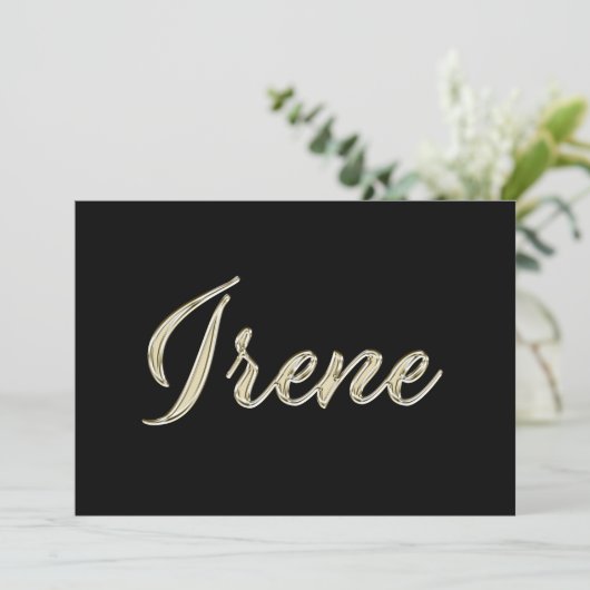 Irene white gold Handwriting Karte カード (スタンド正面)