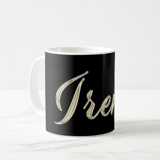 Irene white gold Handwriting Tasse Kaffeetasse コーヒーマグカップ (正面左)