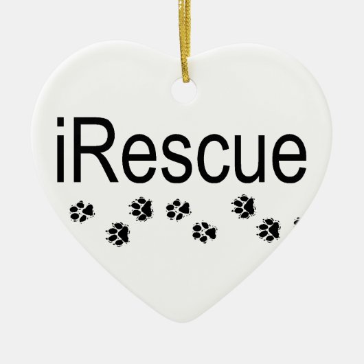iRescue犬のオーナメント セラミックオーナメント (正面)