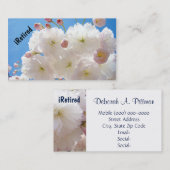 iRetired名刺の個人的な退職の花柄 名刺 (正面/裏面)