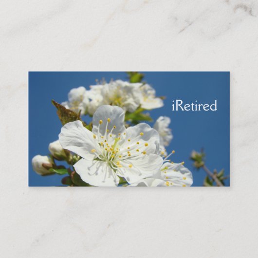 iRetired名刺の花の退職のギフト 名刺 (正面)