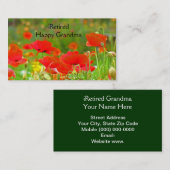 iRetired祖母の名刺の退職のケシ 名刺 (正面/裏面)