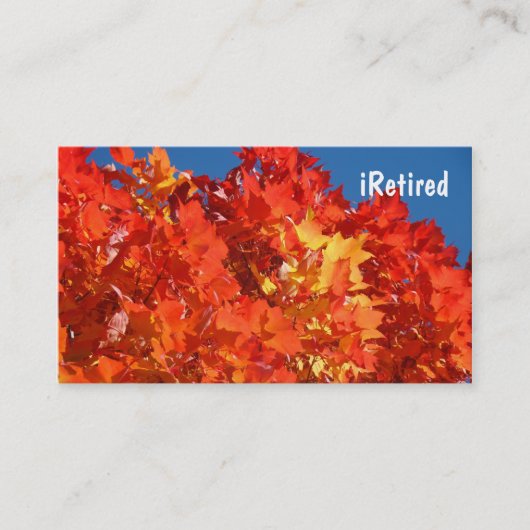 iRetired 名刺 人生を愛し楽しむ (正面)
