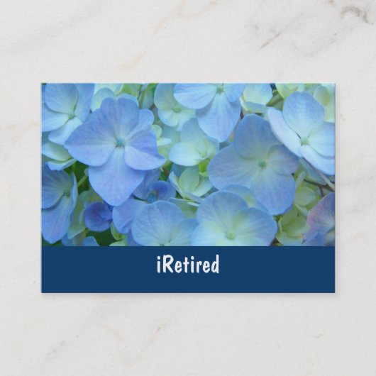 iRetired 名刺 青い花 リタイアメント (正面)