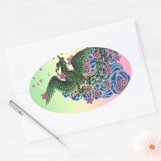 Irezumihouou 楕円形シール (封筒)