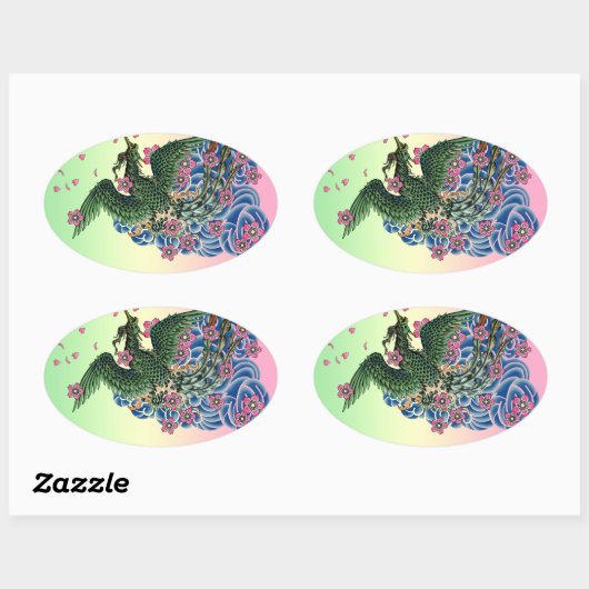 Irezumihouou 楕円形シール (シート)