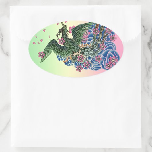 Irezumihouou 楕円形シール (バッグ)