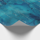 Iridescentスクリプトオン抽象芸術ティール(緑がかった色) ラッピングペーパー (角)