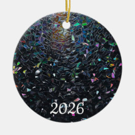 Iridescent Abstract Stained Glass Pattern セラミックオーナメント