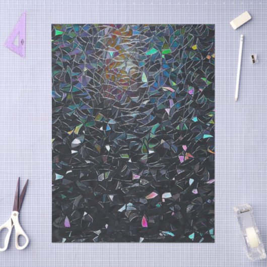 Iridescent Abstract Stained Glass Pattern 薄葉紙 (クラフト)