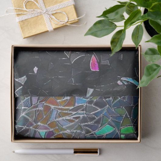 Iridescent Abstract Stained Glass Pattern 薄葉紙 (ギフト)