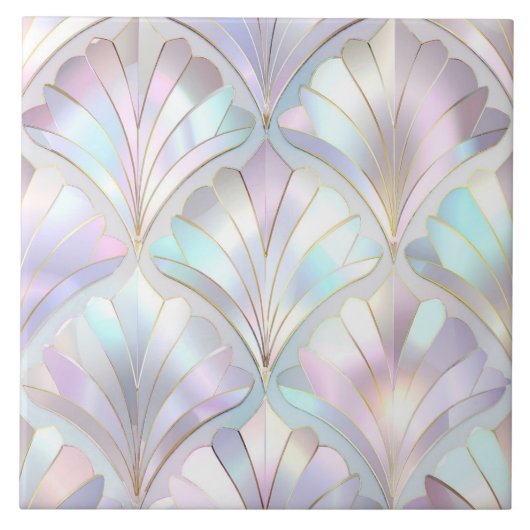 Iridescent Art Deco Fan Pattern ID1175 タイル (正面)