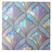 Iridescent Art Deco Stained Glass ID1177 タイル (正面)
