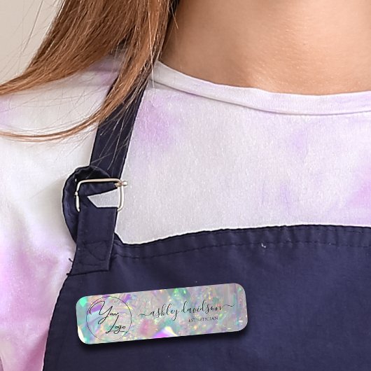 Iridescent Businessモダンロゴ名タグ 名札