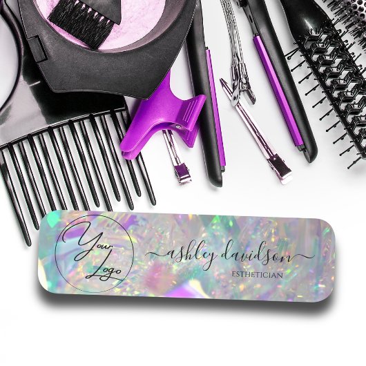 Iridescent Businessモダンロゴ名タグ 名札