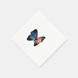 Iridescent Butterfly Floral Cocktail Napkins - Bri スタンダードカクテルナプキン