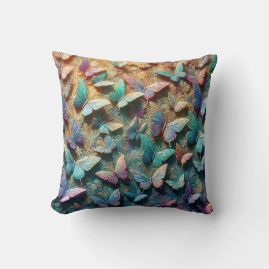 Iridescent Butterfly Garden クッション (正面)