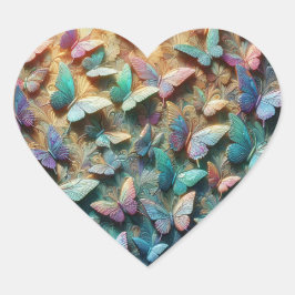Iridescent Butterfly Garden ハートシール