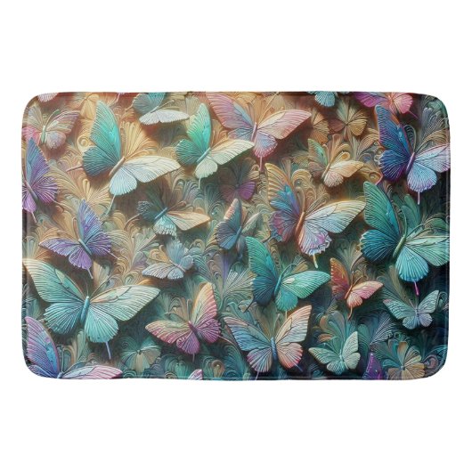 Iridescent Butterfly Garden バスマット (正面)
