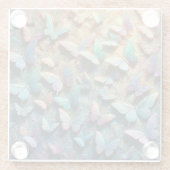Iridescent Butterfly Garden Mousepad ガラスコースター (裏面)