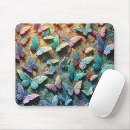 Iridescent Butterfly Garden Mousepad マウスパッド
