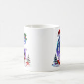 Iridescent Christmas Letter G with Snowman コーヒーマグカップ (中央)