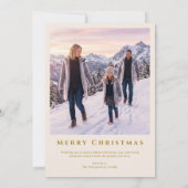 Iridescent Christmas Tree Watercolor Gold Stars シーズンカード (裏面)