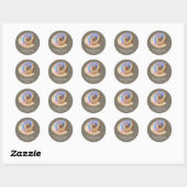Iridescent Conch Shell Wedding Thank You Sticker ラウンドシール (シート)