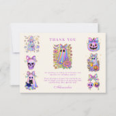 Iridescent Coquette Spooky ONE Halloween サンキューカード (正面)