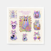 Iridescent Coquette Spooky ONE Halloween スタンダードカクテルナプキン (正面)
