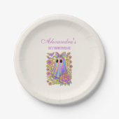 Iridescent Coquette Spooky ONE Halloween ペーパープレート (正面)