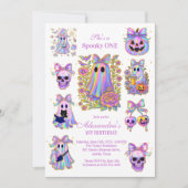 Iridescent Coquette Spooky ONE Halloween 招待状 (正面)