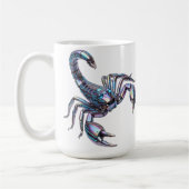 Iridescent Cyber Scorpion Mechanical Art コーヒーマグカップ (左)