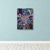 Iridescent Energy Flow Fractal Art キャンバスプリント (インサイチュ (ウッドフロア))