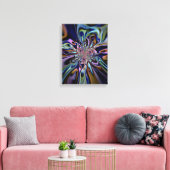 Iridescent Energy Flow Fractal Art キャンバスプリント (インサイチュ (リビング))