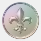 Iridescent Fleur de Lis Envelope Seal Embossed  ラウンドシール (正面)
