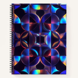 Iridescent Geometric Glow Spiral Notebook - Abstra ノートブック