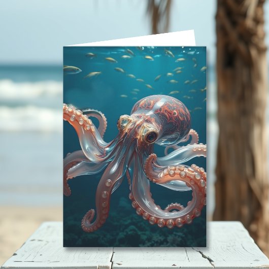 Iridescent Glass Octopus Art | Brother's Birthday カード