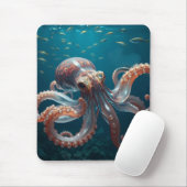 Iridescent Glass Octopus Art | Deep Sea Art マウスパッド (マウス)