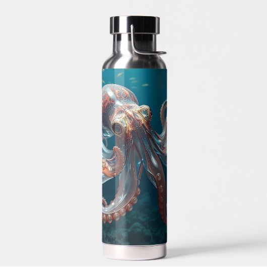 Iridescent Glass Octopus Art | Deep Sea Fantasy   ウォーターボトル (左面)