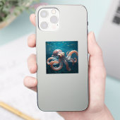 Iridescent Glass Octopus Art | Deep Sea Fantasy   シール (スマートフォン)