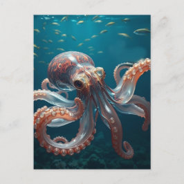 Iridescent Glass Octopus Art | Deep Sea Fantasy   ポストカード