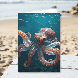 Iridescent Glass Octopus Art | Husband's Birthday カード