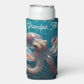 Iridescent Glass Octopus Art | Personalized スリム缶クーラー (Seltzer正面)